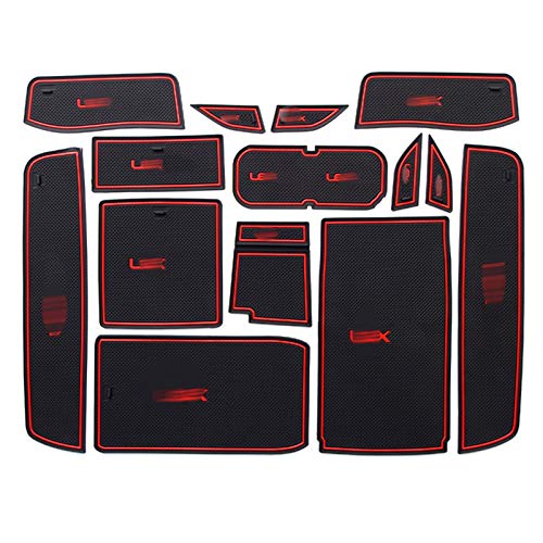 HAZYJT Alfombrilla De Goma Antideslizante Coche Accesorios Antideslizante Copa Mats Estera del Cojín De La Ranura Decoración De Interiores Adecuado Lexus GS 250 300 350 450H 2012-2018,Rojo