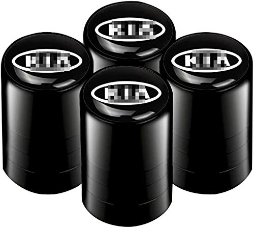 HHY-D 4 Unids/Set Tapas para Válvulas de Aire Guardapolvo Tapones de Llantas Neumáticos para KIA K2 K3 K5,Negro