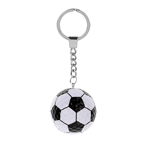 HomeDecTime Pelota de Golf Llavero Llavero de Coche Soporte para Llavero Monedero Lindo Bolso Colgante Regalo Portátil Varias Clases - Fútbol Negro