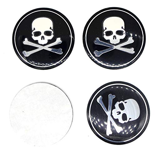 HONGGE para New Skull Car Center Center Hub Caps Cubierta Pegatina Rim Pegatina Reflectante Insignia Fit Styling para BMW Audi VW Ford Honda Kia Jeep Benz (Color : A)