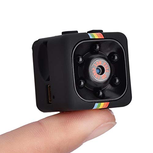 Hopcd Mini videocámara DV, cámara inalámbrica de Alta definición 1080P/30FPS con visión Nocturna por Infrarrojos/Lente Gran Angular de 140 °, cámara DV Deportiva pequeña(Negro)