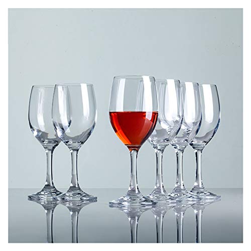 Hs&sure Copa de Helado de Cristal Transparente Moderno de Cristal Transparente de Cristal, Copa de Vino Tinto Personalizada irrompible, lavavajillas Seguro (Size : 350ML-6 Pieces)