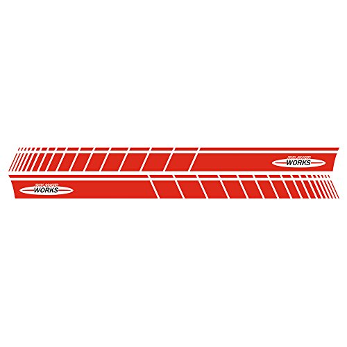 HUANGRONG Calcomanía lateral para puerta de coche, 2 unidades, para estilo de coche, para Mini John Cooper Works R56 F56 JCW Graphics Stripes Stickers (nombre del color: rojo brillante)