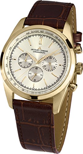 Jacques Lemans N-1560E - Reloj de Pulsera Unisex, Piel, Color marrón