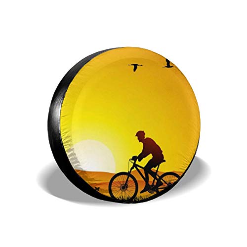 J.HAN Funda de Llanta de Repuesto Funda de neumatico Spare Wheel Tire Cover Bicicleta para Auto Coche Vehiculos,17 Pulgadas