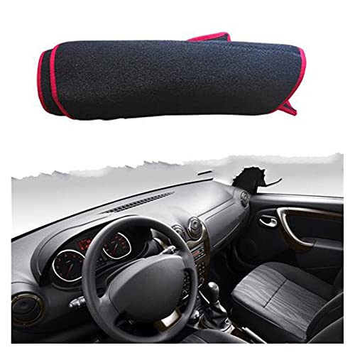 JHDS Dashmats Cubiertas 2 Capas De Cubierta Interior del Salpicadero Dashmat Sunshade Pad Cover Carpet Dash Mat Cushion para Dacia Duster 2011 Estera del Tablero Dashmat (Color : Rojo)