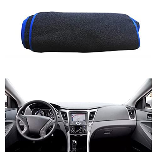 JHDS Dashmats Cubiertas Cubierta Interior del Salpicadero para Hyundai Sonata / I45 2010 2011 2012 2013 2014 6th Gen YF Series Estera del Tablero Dashmat (Color : Azul)