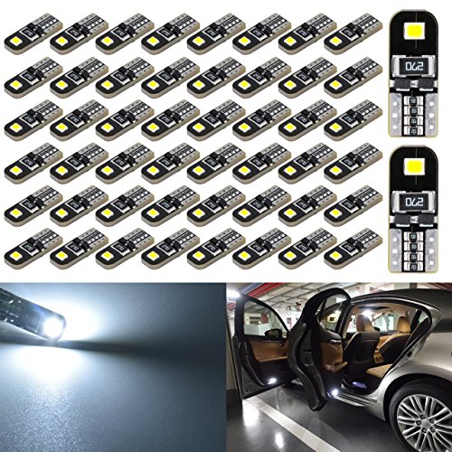 KATUR 50pcs 194 Bombilla de luz LED, Luces Interiores del automóvil CanBus T10 168 2825 W5W Luces de Repuesto del Liquidación Cuña Cúpula Troncal Tablero Bombilla Placa de matrícula Lámpara de luz