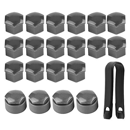 KIMISS Tuerca de rueda de 17 mm Cubierta de llanta GrayNylon PA66 Tuerca Rueda de automóvil Auto Hub Tornillo Protección Tapa de cubierta antirrobo para （20pcs）