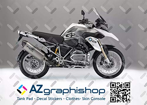 Kit adhesivos laterales compatibles con BMW R 1200 GS 2013-2016 AD-R1200GS-STD-001 (blanco)