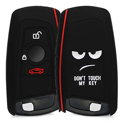 kwmobile Funda Compatible con BMW Llave de Coche con Control Remoto de 3 Botones (Solo Keyless Go) - Carcasa Protectora Suave de Silicona - Don't Touch my Key