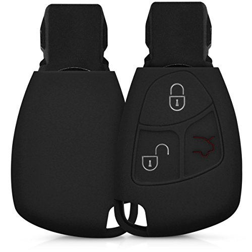 kwmobile Funda de Silicona Compatible con Mercedes Benz Llave de Coche de 2-3 Botones - Carcasa Suave de Silicona - Case Mando de Auto Negro