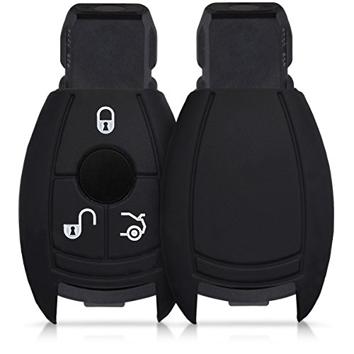 kwmobile Funda de Silicona Compatible con Mercedes Benz Llave de Coche de 3 Botones - Carcasa Suave de Silicona - Case Mando de Auto Negro