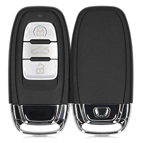 kwmobile Funda Llave Coche Compatible con Audi Llave de Coche Keyless de 3 Botones - Repuesto plástico Duro para Mando de Auto - Negro