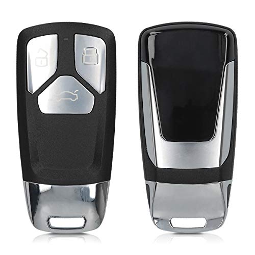 kwmobile Funda Llave Coche Compatible con Audi Llave de Coche Smartkey de 3 Botones (Solo Keyless Go) - Repuesto plástico Duro para Mando de Auto - Negro