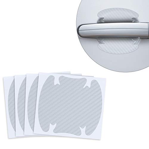 kwmobile Set de 4 Adhesivos Protectores para Manilla de Coche - Protectores de Puerta de vehículo contra arañazos - Plata