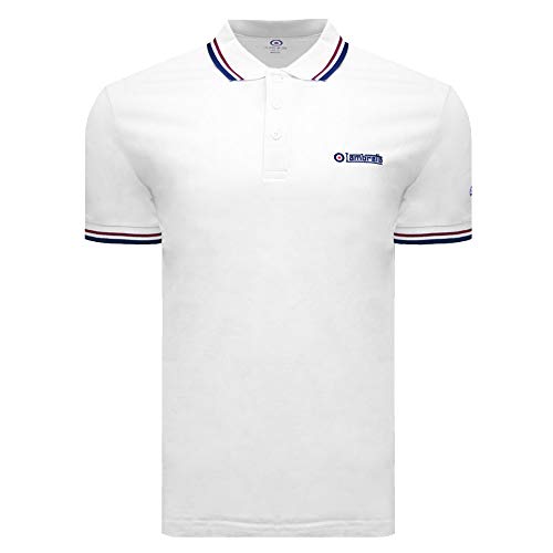 Lambretta Twin Tipped - Polo de manga corta para hombre, color blanco, 4XL