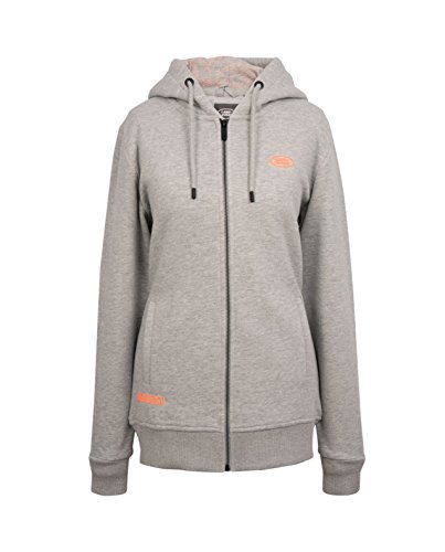 Landrover - Sudadera con capucha y cremallera para mujer, diseño de silueta ajustada, color naranja Gris gris 36