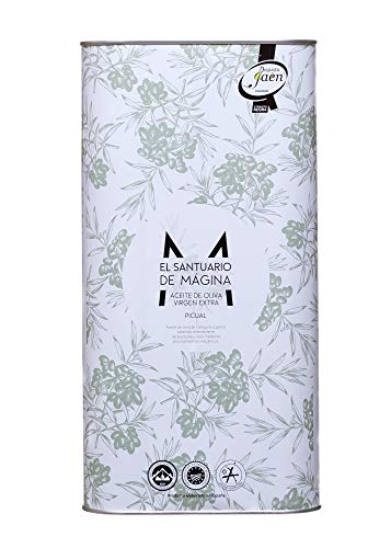 Lata 5 litros de Aceite de Oliva Virgen Extra El Santuario de Magina con Denominación de Origen Protegida Sierra Magina, AOVE, Verde, molturado en frío. Variedad Picual