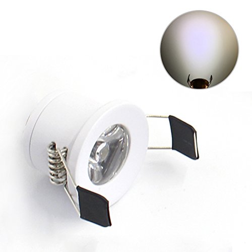 Lediary Mini LED de Luz descendente empotrable para el interior del armario,cuatro colores, 6000 K (luz blanca) 3000 K (luz blanca cálida) 1,5 W, White Body Daylight White 1.50 W