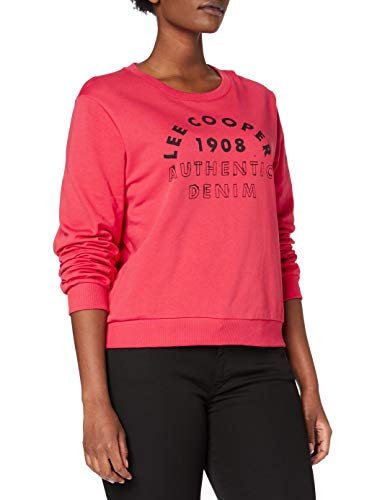 Lee Cooper LC Crewneck Sudadera, Rojo, S para Mujer