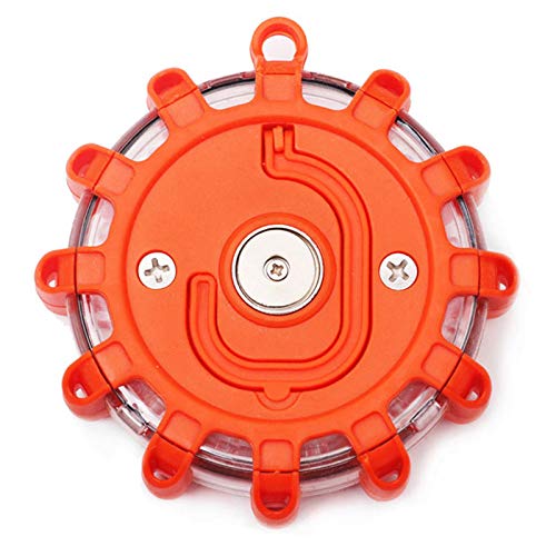 Liamostee LED Road Flares Flashing Warning Light Emergency Disc Safety Light Flashing Roadside Beacon Warning