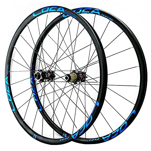 LICHUXIN Bicicleta Delantera y Rueda Trasera Freno Disco 26/27.5/29 Pulgadas Llantas Aleación 8-12 Velocidad Montaña Juego Ruedas para Bicicleta Ultra-Ligeras (Color : Blue, Size : 29in)