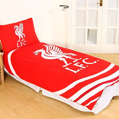 Liverpool FC - Juego de Cama diseño Pulse del Equipo de fútbol (Individual) (Rojo/Blanco)