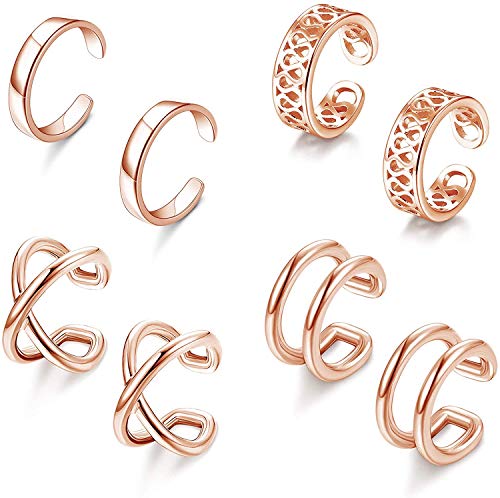 LOLIAS Mujer Pendientes Plata de Ley 925 Pendientes Aro Pequeños Ear Cuff Clip Falso Pendientes Helix Puños Cartílago Aretes Hipoalergénicos Falsos Oreja Plata Pendientes Sin Agujero Mujer