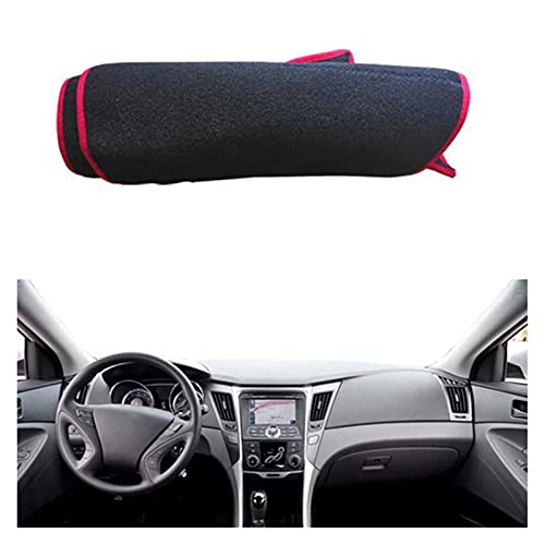 LWLD Dashmats Cubiertas Cubierta Interior del Salpicadero para Hyundai Sonata / I45 2010 2011 2012 2013 2014 6th Gen YF Series Salpicadero Almohadilla Protectora (Color : Rojo)