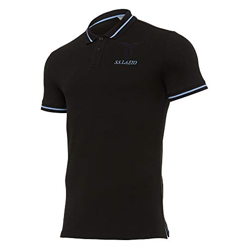 Macron SSL Merch Ca Polycotton Polo Piquet Mm Ner Sr Polo Polycotton Negro SS Lazio 2020/21 Hombre, Hombre, 58116941, Negro, X-Large