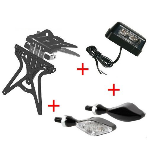 Matricula para Moto Universal Kit homologado + 2 Flechas + luz Placa lampa Kymco Mxu 400 2007 – 2017