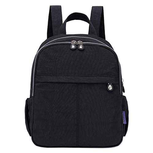 Mochila Casual De Las Mujeres Bolsa De La Escuela A Prueba De Agua Bolsa De Hombro Ligero Billetera De Mamá Billetera(Size:26 * 13 * 32CM,Color:Negro)