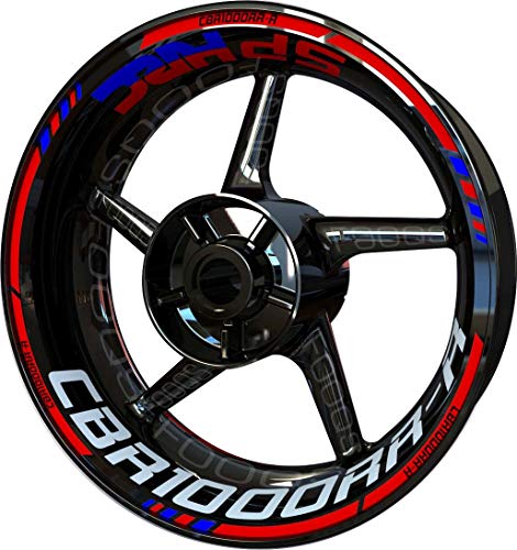 Motocicleta Moto Llanta Inner Rim Tape Decal Pegatinas F2 para Honda CBR 1000 RR-R CBR1000RR-R 1000RR-R (Rojo/Azul)