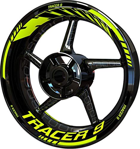 Motocicleta Moto Llanta Inner Rim Tape Decal Pegatinas F2 para Yamaha Tracer 9 (Amarillo)