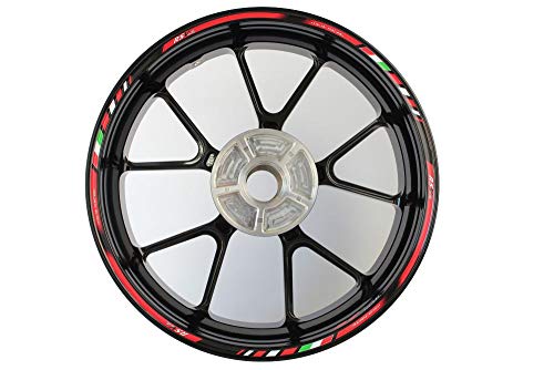 Motocicleta Moto Llanta Inner Rim Tape Decal Pegatinas para Aprilia RSV Mille (Rojo/Negro)