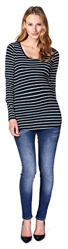 Noppies tee Round Neck LS Lely Yd Top de premamá, Azul Oscuro, XXL para Mujer