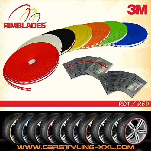 NUEVO - Rimblades con 3M pegamento - Singlepack - color: rojo - protección de la llanta e styling por les llantas de aluminio a 22''