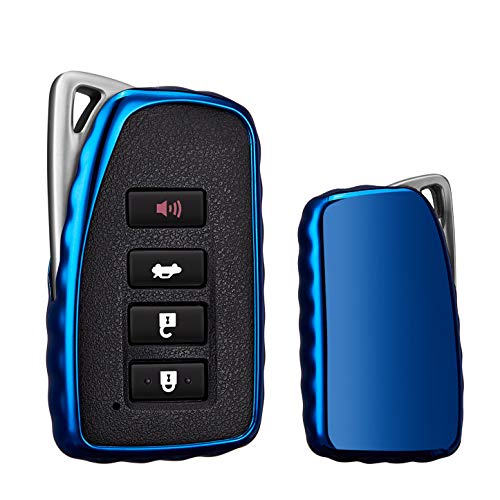 ontto para Lexus Keycase Premium suave TPU protección completa llavero carcasa llavero llavero llavero para es GS NX CT200 RC RCF GSF azul