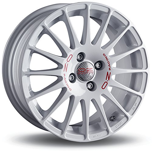 OZ Superturismo Wrc White Red Lettering 7x16 ET16 4x108 Llantas de Aleación