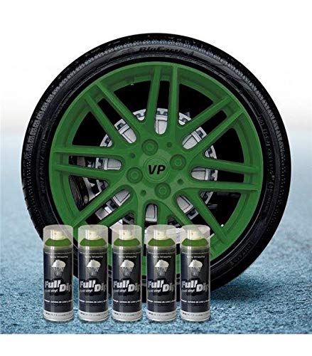 Pack 5 Sprays Full Dip Verde Militar | Pack Llantas | FullDip