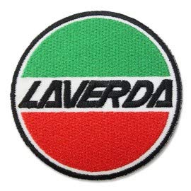 PATCHMANIA LAVERDA Moto Motorcycles Logo 8,0 CM Parche, Parches Termoadhesivos,Parche Bordado para la Ropa Termoadhesivo