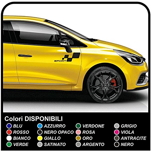 Pegatinas gráficas Set pegatinas tiras coche calcomanías pegatinas lado adhesivo tiras Racing deportes pegatinas calcomanías (NEGRO MATE)