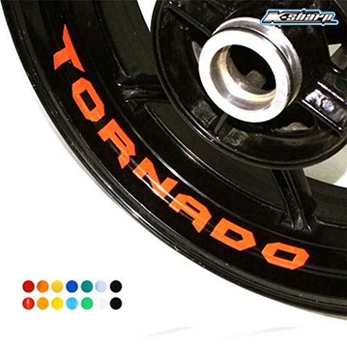 PSLER® Neumático de la motocicleta reflectante creativo pegatina Etiqueta de llanta de rueda para TORNADO