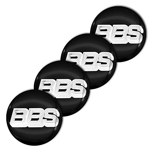 QUXING 4 Piezas Tapas Centro Tapacubos Stickers, para BBS RM RZ RG RS 56mm Rueda Emblema Logo Insignia Llantas centrales Emblema Accesorios