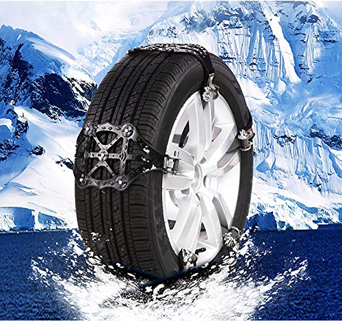 QYHSS 10 Piezas Cadenas Para Nieve Auto, FáCil De Montar Cadenas De Nieve Antideslizantes Para Llantas Universal, Para NeumáTicos Con Ancho De Llanta 165-275 MM, Para Autos SUV