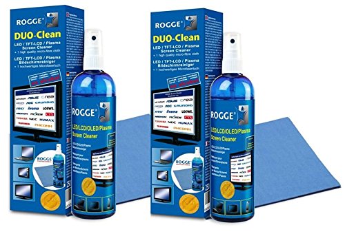 ROGGE DUO-Clean Original "DoppelSet", LCD - TFT - LED TV - - Limpiador de pantallas + táctil toxicológicaque plasmáticas. The original since 1998. Protector de pantalla