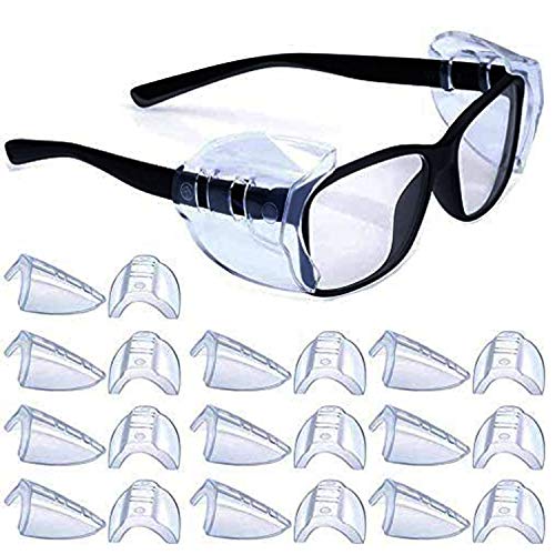 RUNCCI-YUN 10 Pares Protectores Antideslizantes Laterales de Gafas de Seguridad Protector Transparente Se Adapta a Anteojos Medianos Pequeños Menos de 12 mm de Ancho de Templo