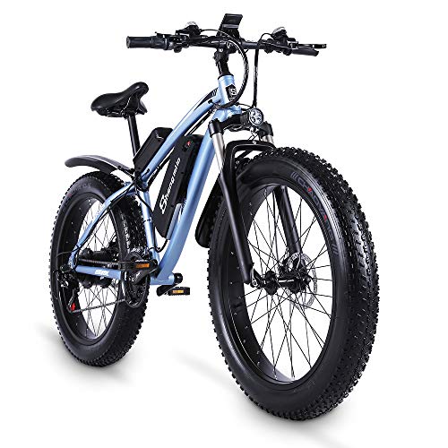 Shengmilo MX02S 48V 1000W Bicicleta Eléctrica Bicicleta de Montaña Eléctrica Bicicleta Neumática de 26 Pulgadas e-Bike Velocidades Beach Cruiser Sport para Hombres Bicicleta de Montaña Batería de