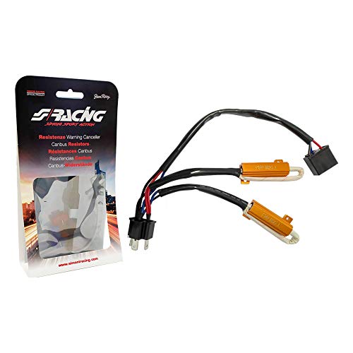 Simoni Racing Resistencia Warning Canceller 50W4 específica para bombillas LED casquillo H4, 50 W 6 Ohm con conectores